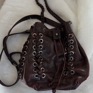 Patricia Nash Merlot Leather Lace-Up over the shoulder or crossbody purse